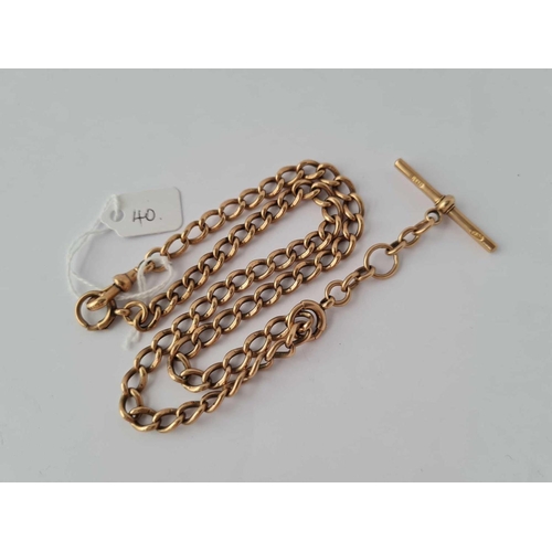 40 - A GOOD DOUBLE ALBERT WATCH CHAIN 9CT 41.6 GMS