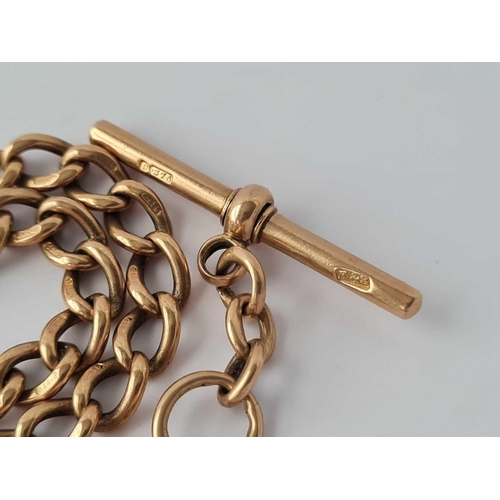 40 - A GOOD DOUBLE ALBERT WATCH CHAIN 9CT 41.6 GMS