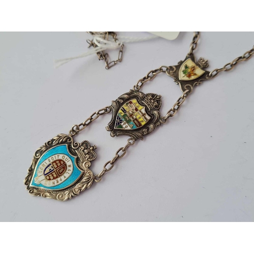 66 - Vintage silver and enamel necklace 15g