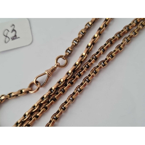 83 - A rose gold belcher link neck chain 9ct 16 inch  9 gms