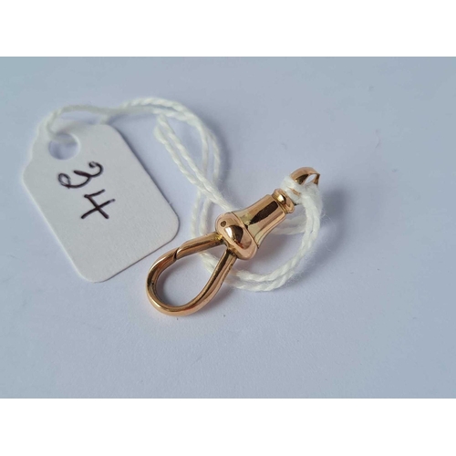 34 - A antique rose gold dog clip 9ct 2.5 gms