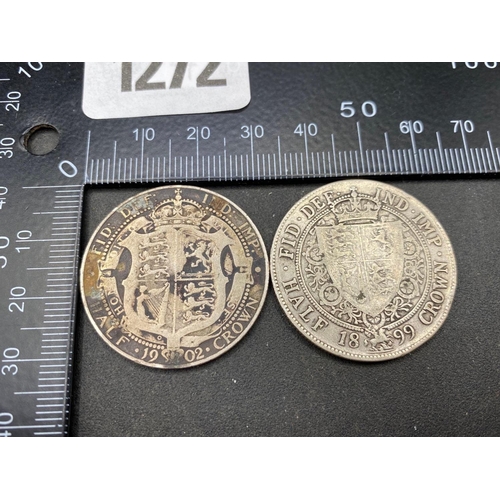 1272 - 1899 and 1902 half-crowns