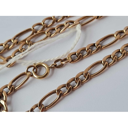 142 - A FIGARO LINK NECK CHAIN, 9ct, 10.9 g.