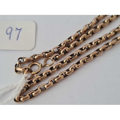 97 - A belcher link neck chain, 9ct, 14.5� long, 6.4 g.