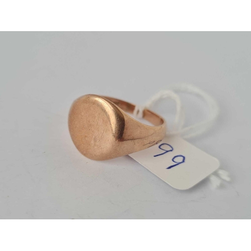 99 - A signet ring, 9ct, size T, 5.5 g.