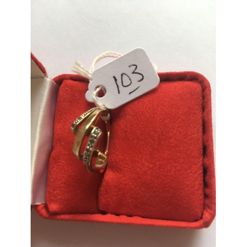 103 - A multi stone 9ct dress ring size N 2.6g inc