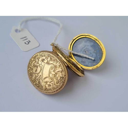 113 - A enamel gold back and front locket   12.5 gms