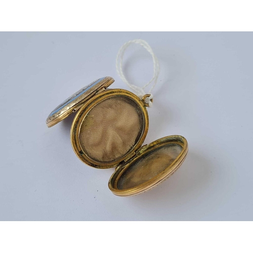 113 - A enamel gold back and front locket   12.5 gms