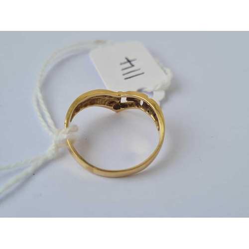 114 - A greek key pattern ring 9ct size N    2.1 gms