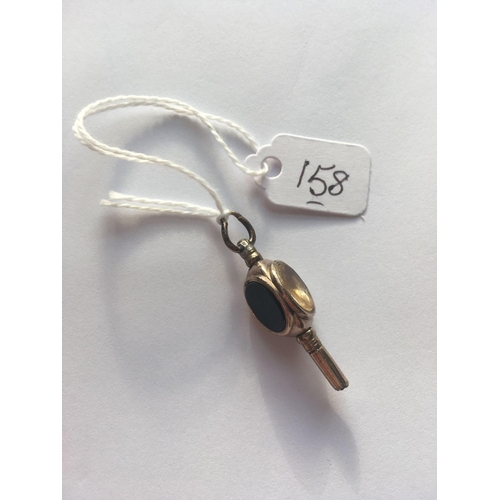 158 - Vintage stone set gold plated watch key