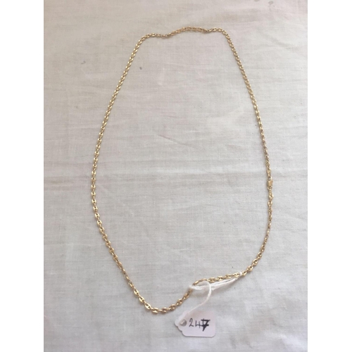 247 - A GOLD NECK CHAIN 18CT GOLD 23 INCH     13.6 GMS