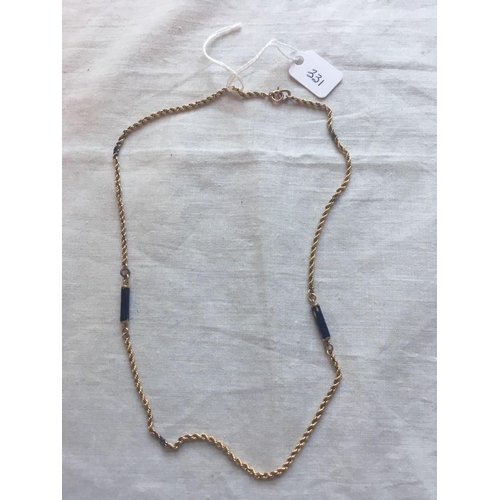 331 - A gold link necklace with enamel spacers 16 inches AF