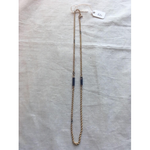 331 - A gold link necklace with enamel spacers 16 inches AF