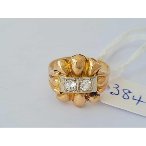 384 - A white sapphire ring 18ct gold with C.O.A size P    3.3 gms