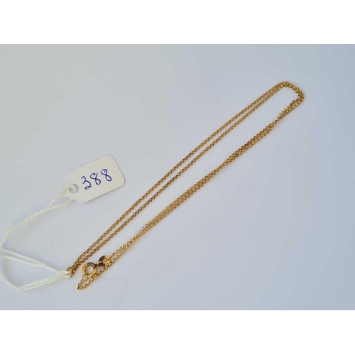 388 - A old neck chain 9ct 18 inch    2.1 gms