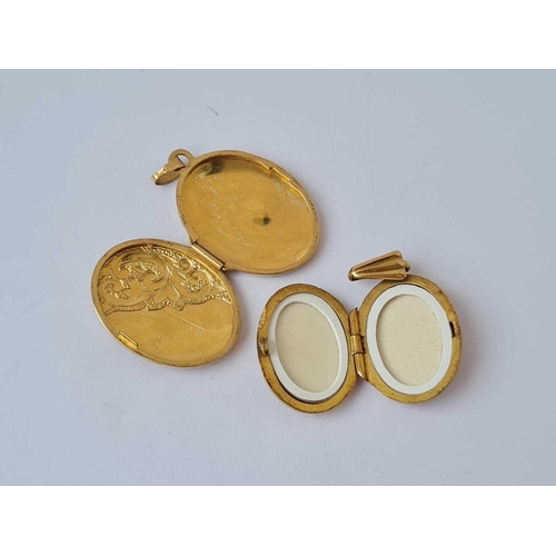 415 - Two oval locket pendants 9ct   3.5 gms