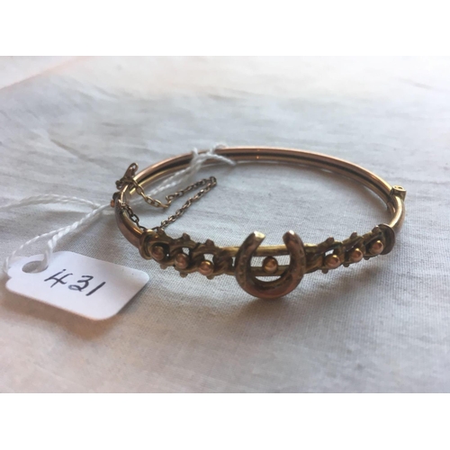 431 - A horse shoe bracelet 9ct   5.6 gms