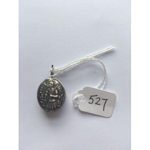 527 - A 18th century silver memento mori pendant hinged to reveal a compartment on the front smaria lavart... 