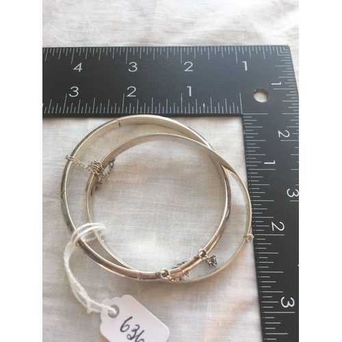 636 - Two silver bangles   20 gms