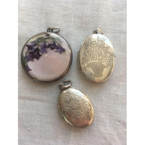 647 - Three silver lockets