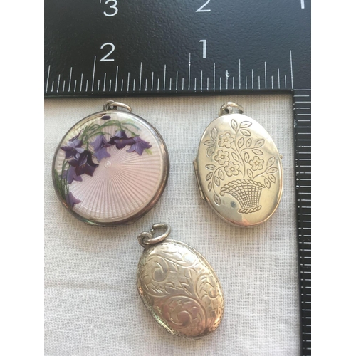 647 - Three silver lockets