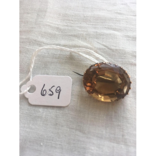 659 - A citrine brooch 9ct