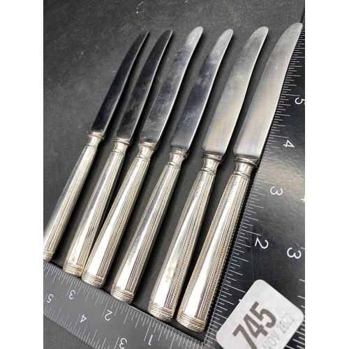 745 - A set of six Georgian style tea knives with steel blades, Sheffield 1941