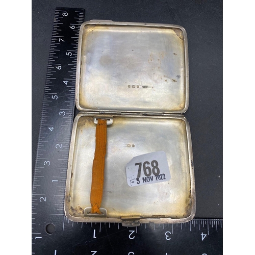 768 - A decorative cigarette case engraved with scrolls, Birmingham 1904, 104g