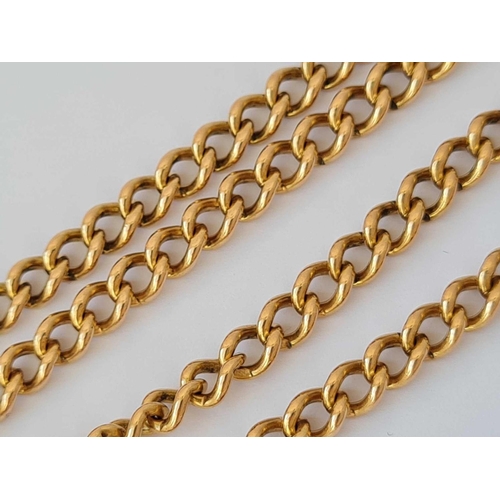 9 - A GOOD ROSE GOLD ALBERT CHAIN 9CT 20 INCH    24.8 GMS