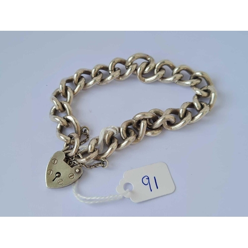 91 - A silver curb link bracelet   52 gms