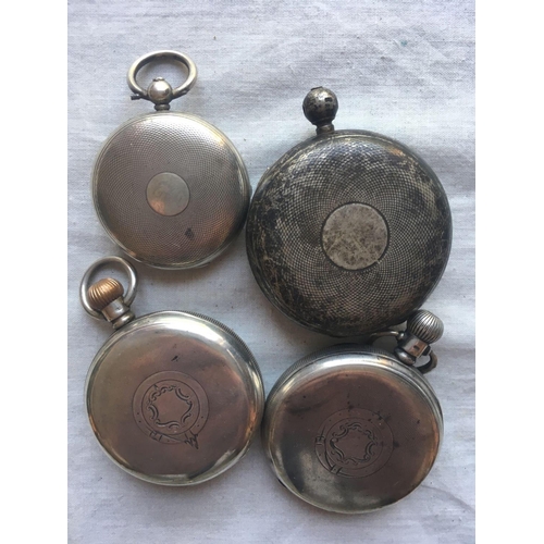 959 - Four gents silver pocket watches