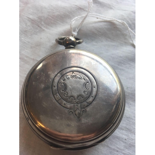 985 - A gents large silver pocket watch improved pattant