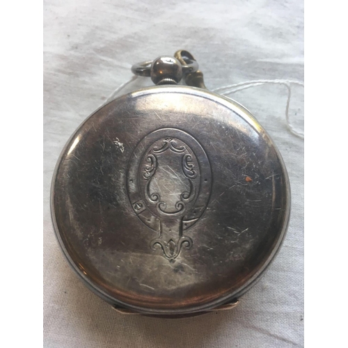 986 - A gents large silver chronograph pocket watch with key