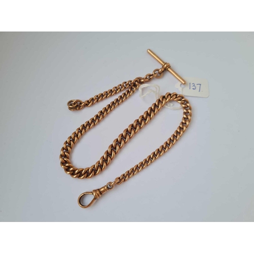 137 - A ALBERT WATCH CHAIN 9CT 13 INCH   38 GMS