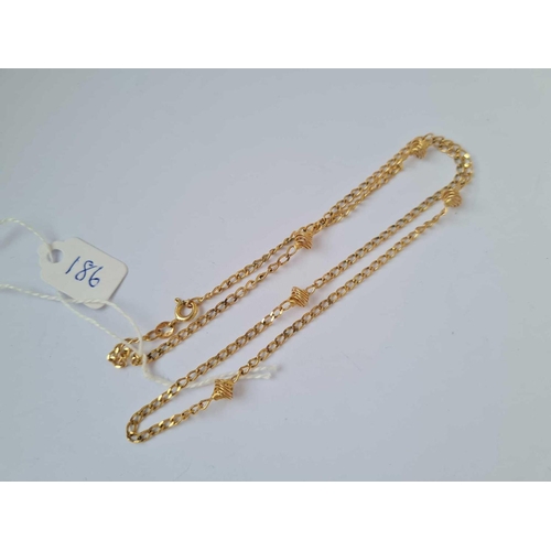 186 - A decorative link neck chain 9ct 19 inch 5.6 gms