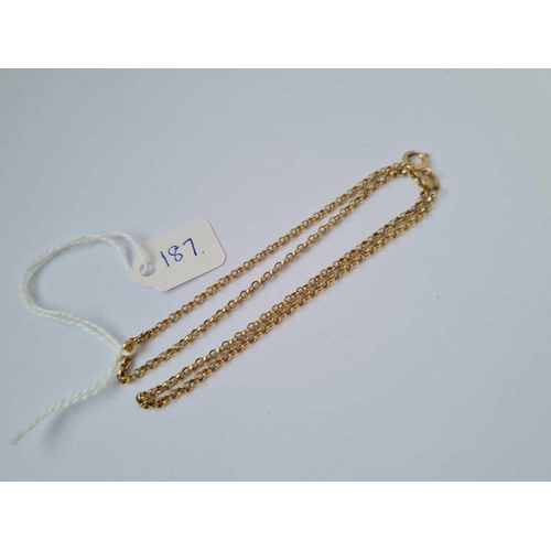 187 - A belcher link neck chain 9ct 16 inch   4.9 gms