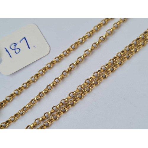 187 - A belcher link neck chain 9ct 16 inch   4.9 gms