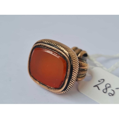 285 - A large 19th century fob seal with inset carnelian