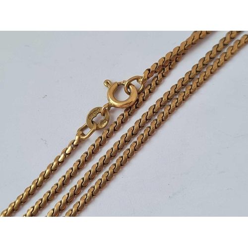 544 - A long flat link neck chain 9ct 25 inch    6.8 gms