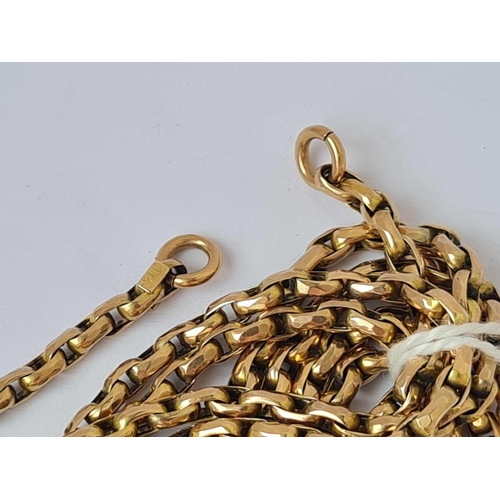 549 - A LONG GOLD GUARD CHAIN 9CT    29 GMS