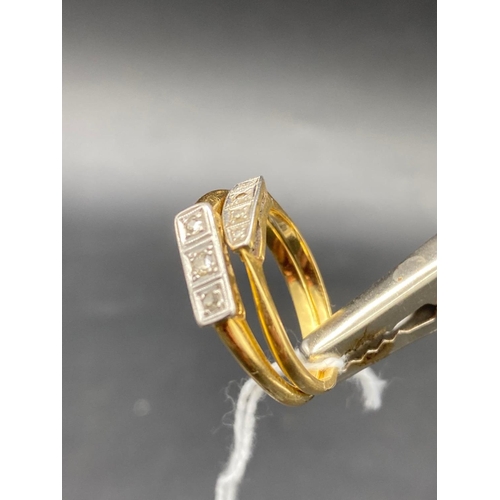 72 - Two Edwardian18ct gold and diamond rings size S & O