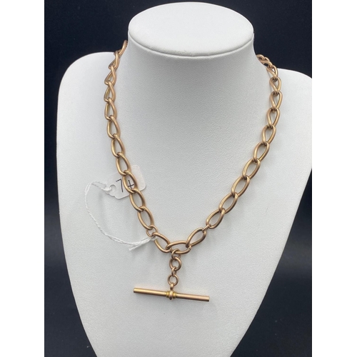 74 - A SUBSTANTIAL 9CT ROSE GOLD VICTORIAN WATCH CHAIN