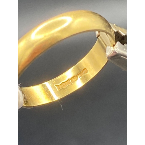 142 - plain 18ct gold wedding band with �I love you� on inside size O 3.3g