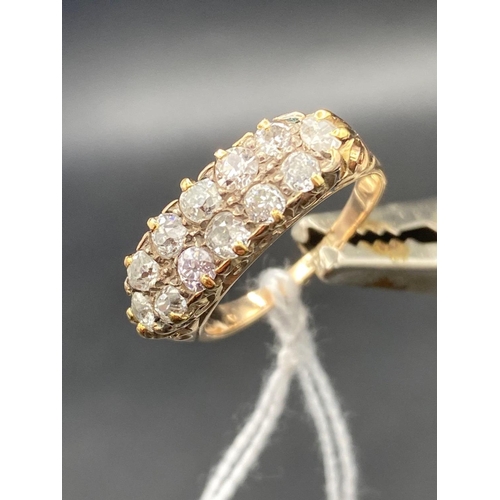 340 - A GOOD MARQUISE OLD CUTS DIAMOND RING 18CT GOLD SIZE O