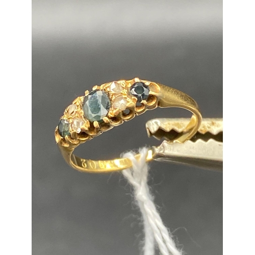 44 - A sapphire & diamond gold ring size S