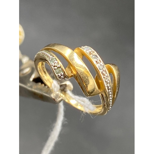 103 - A multi stone 9ct dress ring size N 2.6g inc