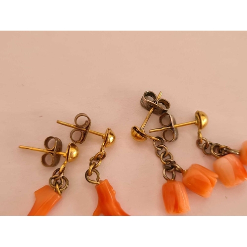 264 - Two pairs of vintage coral earrings