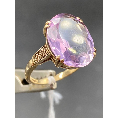 447 - An amethyst dress ring in 9ct size O 5g inc