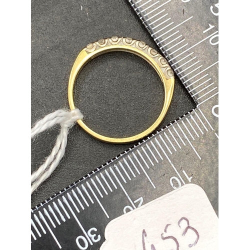 653 - A diamond half hoop ring 18ct gold size N  2.3 gms