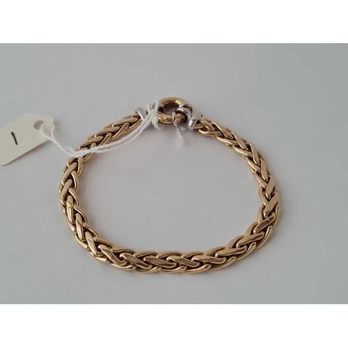 1 - A GOOD GOLD BRACELET WITH BOLT CLASP 7.5 INCHES   11.8 GMS